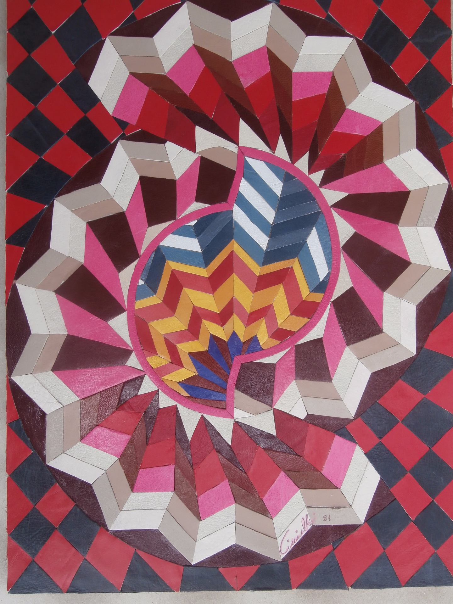 Collage in pelle  cm 30 x 40  -  1985