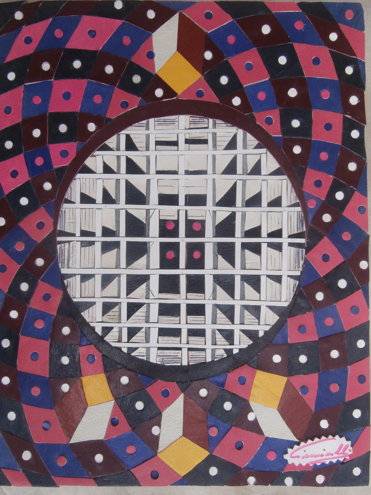 Collage in pelle cm 24 x 30 - 1981